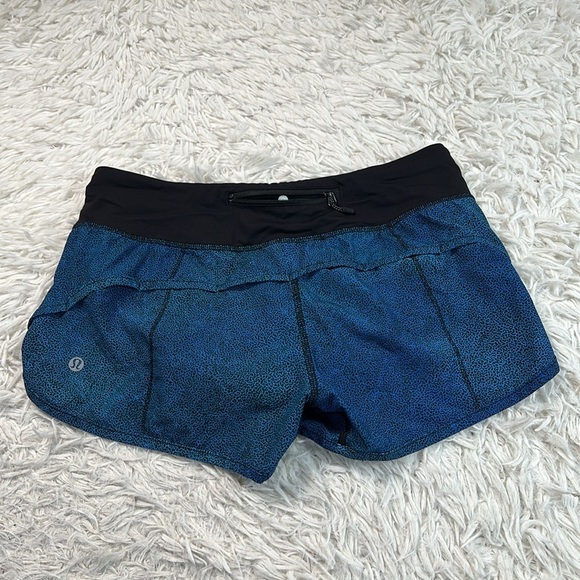 Lululemon Speed Short (4-way Stretch 2.5") Super Natural Blue Multi / Black - Picture 4 of 6